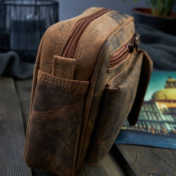 Skórzana saszetka męska do ręki vintage Paolo Peruzzi T-56-HBR