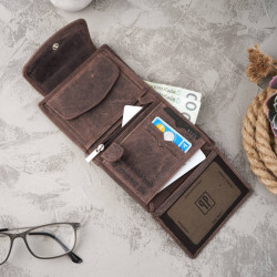 Damski brązowy skórzany portfel Paolo Peruzzi T-12-HBR