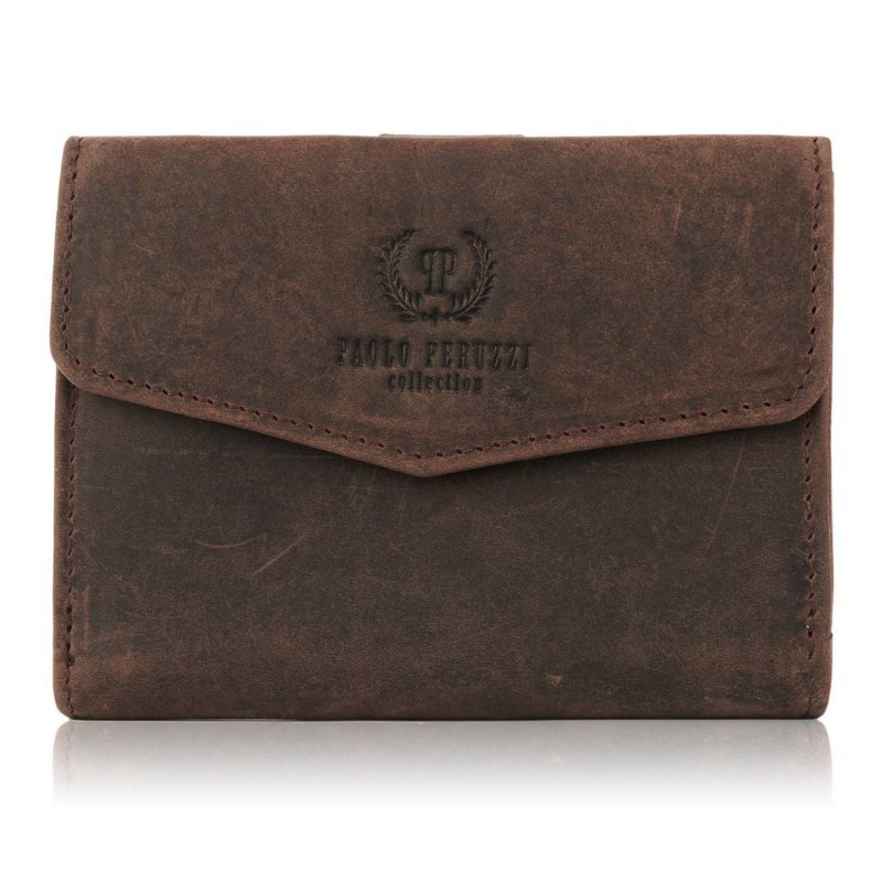 Portfel damski skórzany vintage RFID Paolo Peruzzi T-35-BR