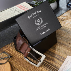 Brązowy pasek męski skórzany vintage 110 cm Paolo Peruzzi 04Z02110