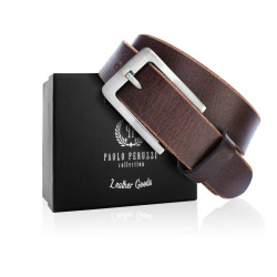 Brązowy pasek męski skórzany vintage 90 cm Paolo Peruzzi 05Z0290