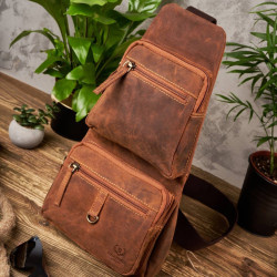 Skórzany młodzieżowy plecak vintage Paolo Peruzzi T-38-LB