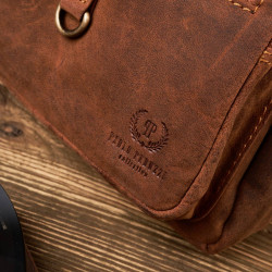 Skórzany młodzieżowy plecak vintage Paolo Peruzzi T-38-LB