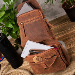 Skórzany młodzieżowy plecak vintage Paolo Peruzzi T-38-LB