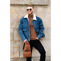 Skórzany młodzieżowy plecak vintage Paolo Peruzzi T-38-LB