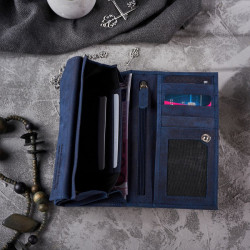 Portfel damski vintage skórzany w kwiaty Paolo Peruzzi T-44-DB