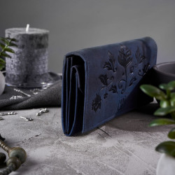 Portfel damski vintage skórzany w kwiaty Paolo Peruzzi T-44-DB