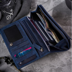 Portfel damski vintage skórzany w kwiaty Paolo Peruzzi T-44-DB