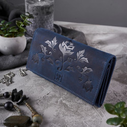 Portfel damski vintage skórzany w kwiaty Paolo Peruzzi T-44-DB