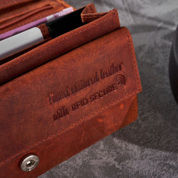 Portfel damski vintage skórzany w kwiaty Paolo Peruzzi T-44-OR