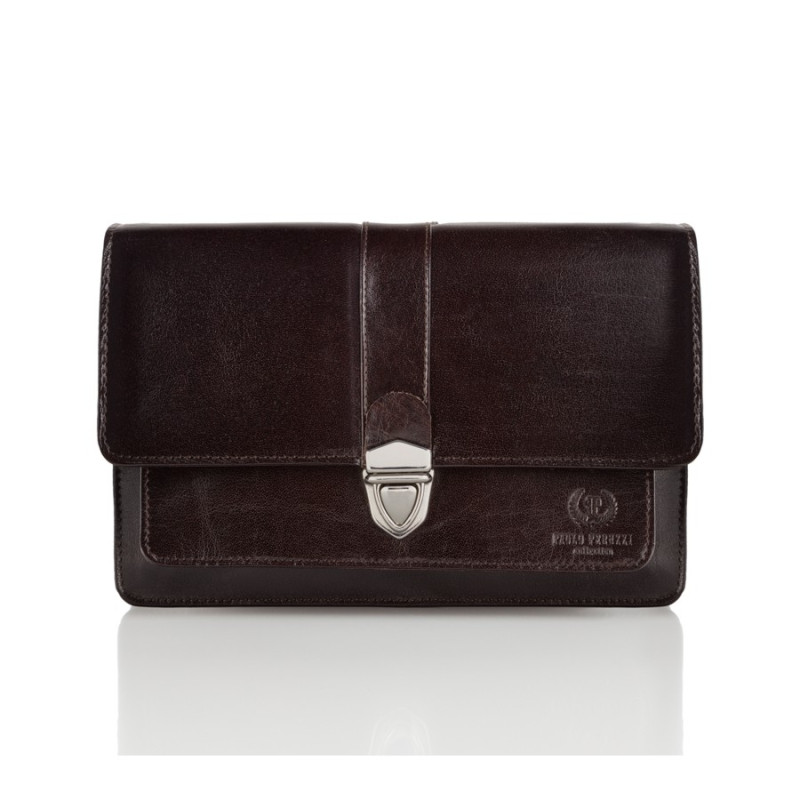 Saszetka męska do ręki skórzana Paolo Peruzzi T-21-BR