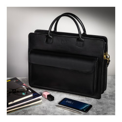 Elegancka skórzana aktówka damska Paolo Peruzzi N05-BL