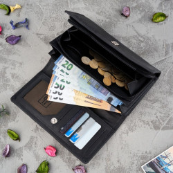 Portfel damski skórzany duży vintage Paolo Peruzzi T-05-BL