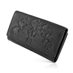 Portfel damski skórzany duży vintage Paolo Peruzzi T-05-BL