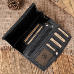 Portfel damski skórzany duży vintage Paolo Peruzzi T-01-BL