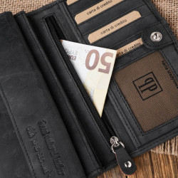 Portfel damski skórzany duży vintage Paolo Peruzzi T-01-BL