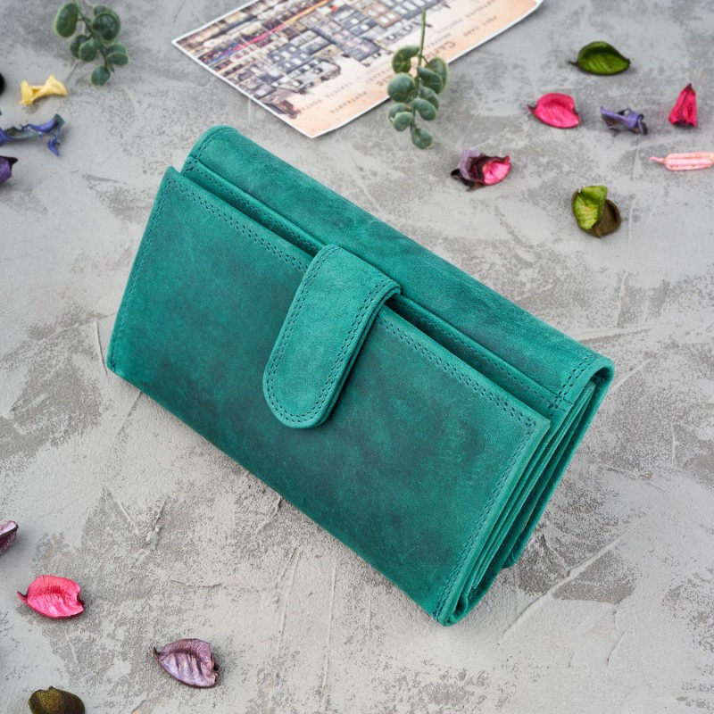 Portfel damski skórzany duży vintage Paolo Peruzzi T-05-GR