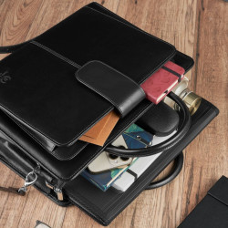 Czarna teczka aktówka damska Paolo Peruzzi Bergamo 168BY-BL