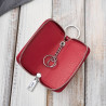Skórzane etui na klucze czerwone lakierowana skóra z tłoczeniem croco SP-22-CRD