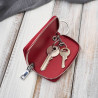 Skórzane etui na klucze czerwone lakierowana skóra z tłoczeniem croco SP-22-CRD