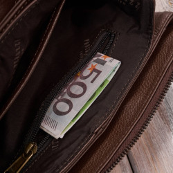 Torebka damska na ramię skórzana brązowa kompaktowa listonoszka Paolo Peruzzi IM-04-BR