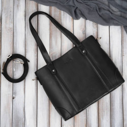 Torebka damska skórzana na ramię duża czarna torba damska shopper Paolo Peruzzi T-41-BL