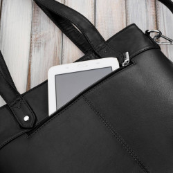 Torebka damska skórzana na ramię duża czarna torba damska shopper Paolo Peruzzi T-41-BL