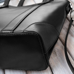 Torebka damska skórzana na ramię duża czarna torba damska shopper Paolo Peruzzi T-41-BL