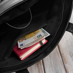 Torebka damska skórzana na ramię duża czarna torba damska shopper Paolo Peruzzi T-41-BL