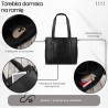 Torebka damska skórzana na ramię duża czarna torba damska shopper Paolo Peruzzi T-41-BL