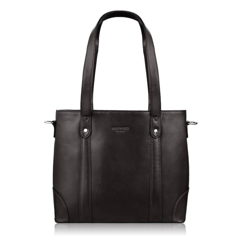 Torebka damska skórzana na ramię brązowa pojemna shopper bag Paolo Peruzzi T-41-BR