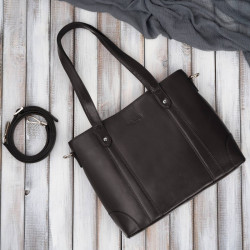 Torebka damska skórzana na ramię brązowa pojemna shopper bag Paolo Peruzzi T-41-BR