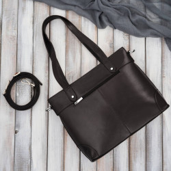 Torebka damska skórzana na ramię brązowa pojemna shopper bag Paolo Peruzzi T-41-BR