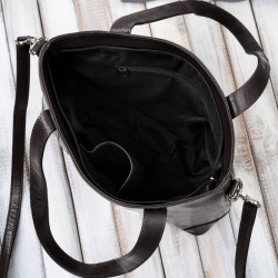 Torebka damska skórzana na ramię brązowa pojemna shopper bag Paolo Peruzzi T-41-BR