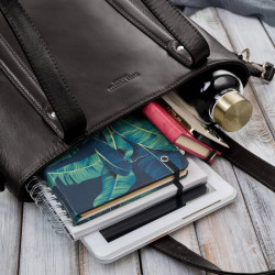 Torebka damska skórzana na ramię brązowa pojemna shopper bag Paolo Peruzzi T-41-BR