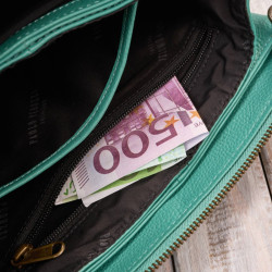 Torebka damska na ramię skórzana turkusowa kompaktowa listonoszka Paolo Peruzzi IM-04-AQ