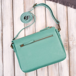 Torebka damska na ramię skórzana turkusowa kompaktowa listonoszka Paolo Peruzzi IM-04-AQ