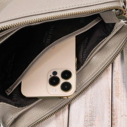 Torebka damska na ramię skórzana kremowa kompaktowa listonoszka Paolo Peruzzi IM-04-CR