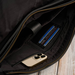 Torba męska skórzana na ramię na laptopa czarna Paolo Peruzzi IM-03-BL