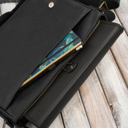 Torba męska skórzana na ramię na laptopa czarna Paolo Peruzzi IM-03-BL