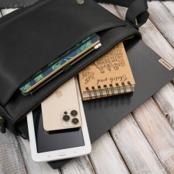 Torba męska skórzana na ramię na laptopa czarna Paolo Peruzzi IM-03-BL