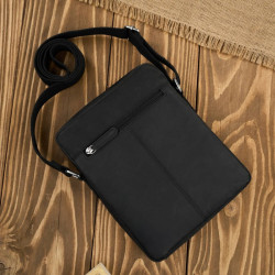 Saszetka męska skórzana na ramię czarna listonoszka vintage Paolo Peruzzi T-119-HBL