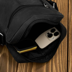 Saszetka męska skórzana na ramię czarna listonoszka vintage Paolo Peruzzi T-119-HBL