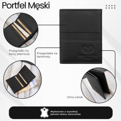 Portfel męski skórzany mały cienki pojemny kompaktowy RFID Paolo Peruzzi T-149-BL