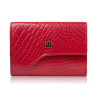 Portfel damski skórzany mały czerwony croco w orientacji poziomej z RFID Paolo Peruzzi T-135-RD
