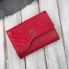 Portfel damski skórzany mały czerwony croco w orientacji poziomej z RFID Paolo Peruzzi T-135-RD