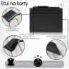 Skórzane etui na karty z kieszonką na suwak RFID czarne Paolo Peruzzi AY-17-BL
