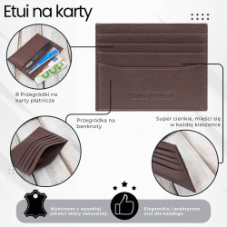 Etui na karty kredytowe praktyczne etui ze skóry naturalnej RFID koniakowe Paolo Peruzzi AY-16-CG