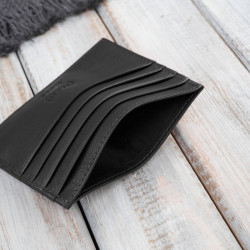 Etui na karty kredytowe skórzane praktyczne etui RFID czarne z wycięciem Paolo Peruzzi AY-16-BL