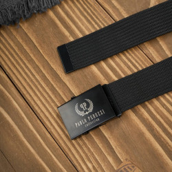Pasek do spodni męski 105 cm klasyczny pasek parciany czarny Paolo Peruzzi PW-30-105